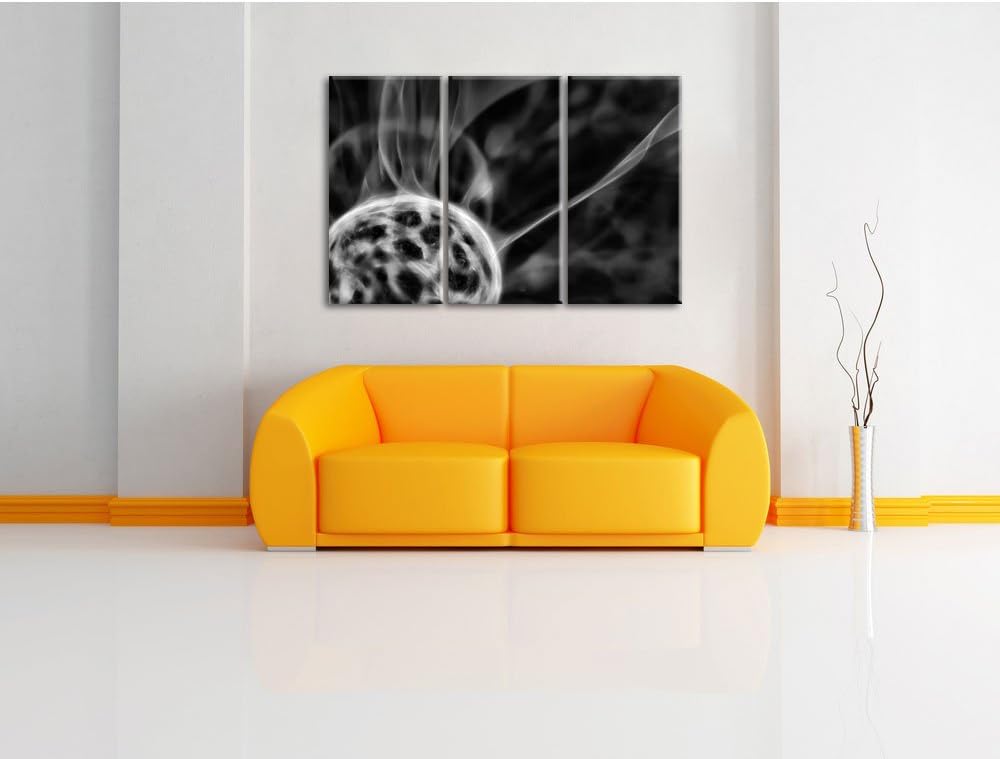 Pixxprint leuchtender Energieball als Leinwandbild/Grösse: 3 Teilig (120x80) cm/Wandbild/Kunstdruck/