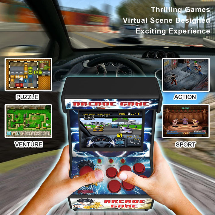 Mini Arcade Machine, Retro Handheld Konsole mit 156 Klassische Spielen, 2.8-Zoll LCD-Bildschirm, 16