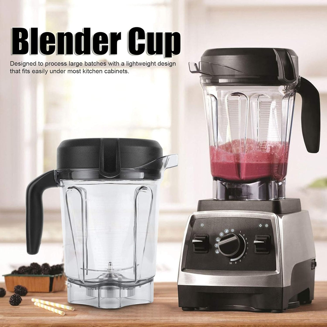 Tbest Mixerbehälter, Mixbecher, Transparenter Behälter für Küchenmixer mit Ersatzdeckel und Klinge,