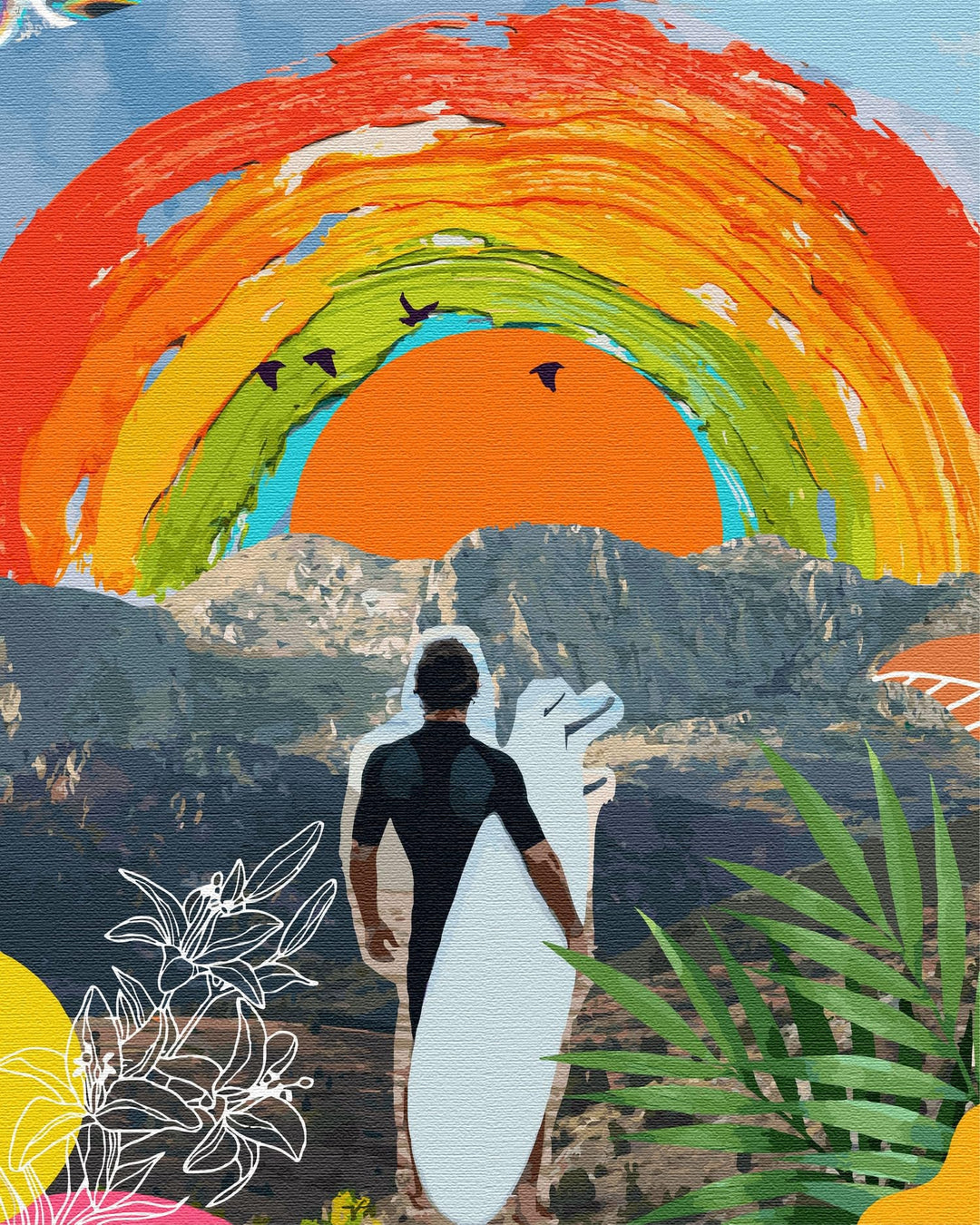 Artnapi Malen nach Zahlen Erwachsene mit Rahmen | DIY Handgemalt | Träumer unter dem Regenbogenhimme