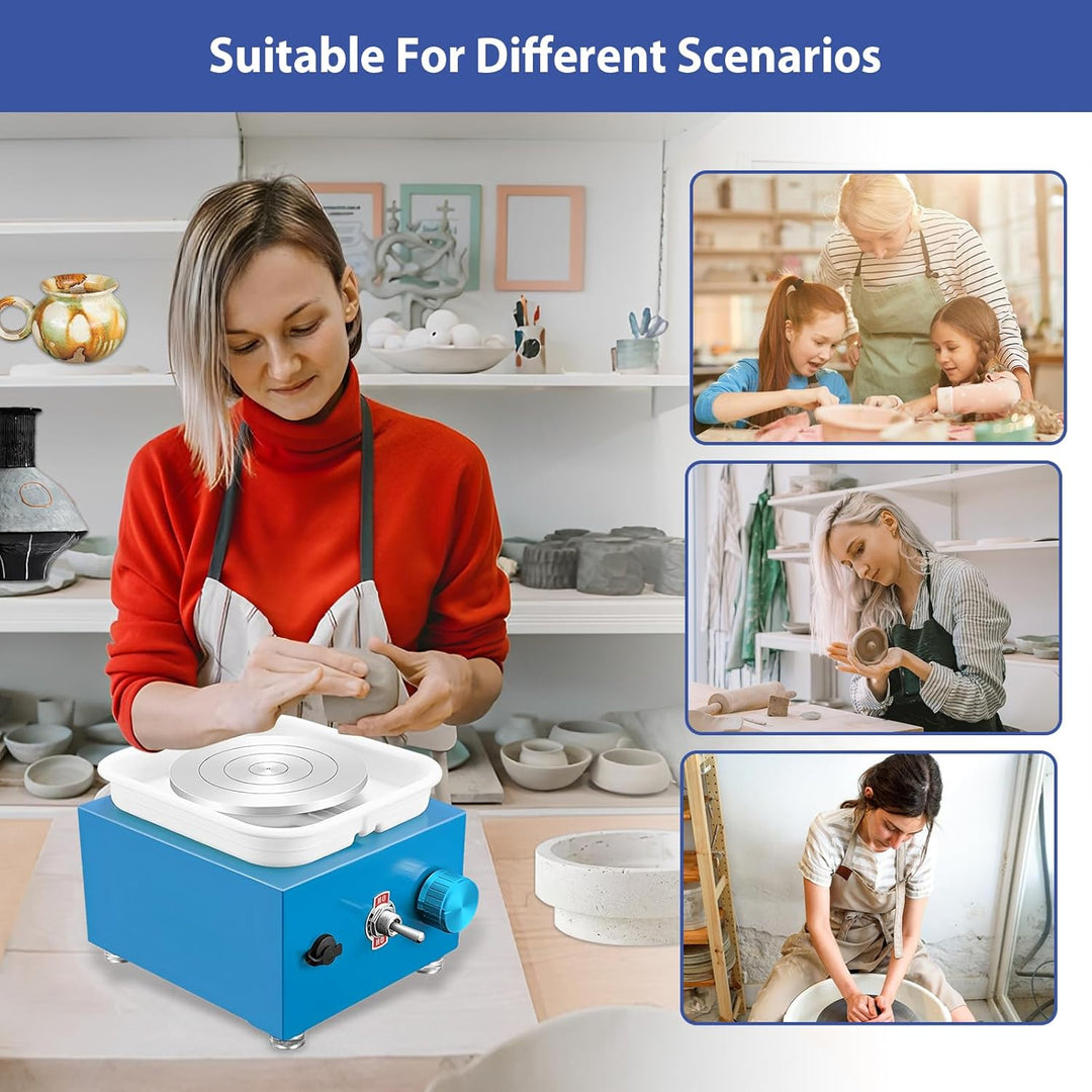 Töpferset Für Kinder Drehteller Elektrisch, 2000 U/Min Kinder Töpferscheibe Elektrisch Drehscheibe T