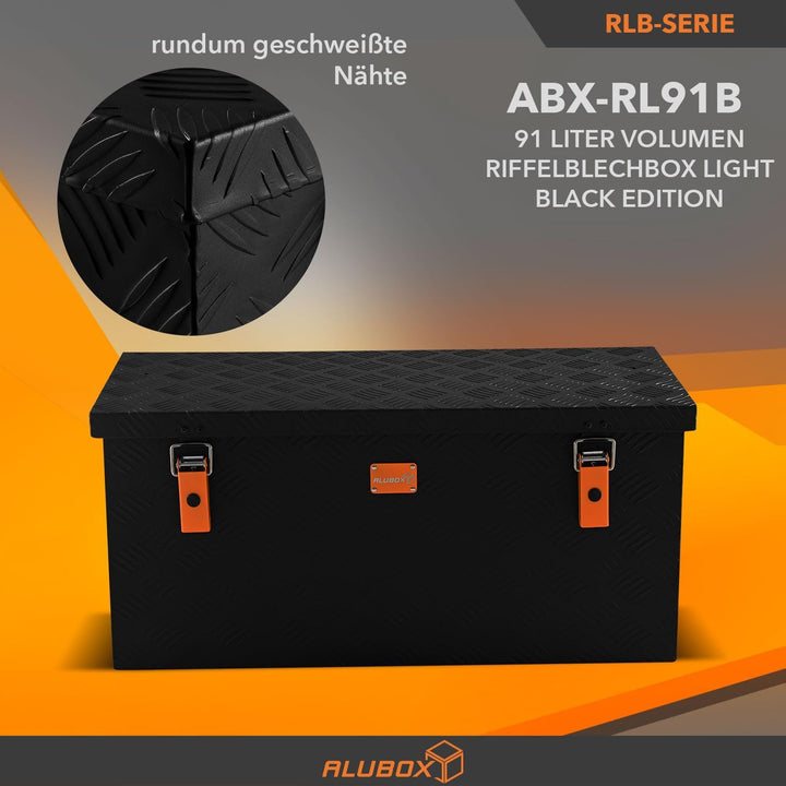 alubox Werkzeugkiste Riffelblech ABX-RL91B Aluminium 1,5mm Werkzeugkiste leicht und robust 91 Liter