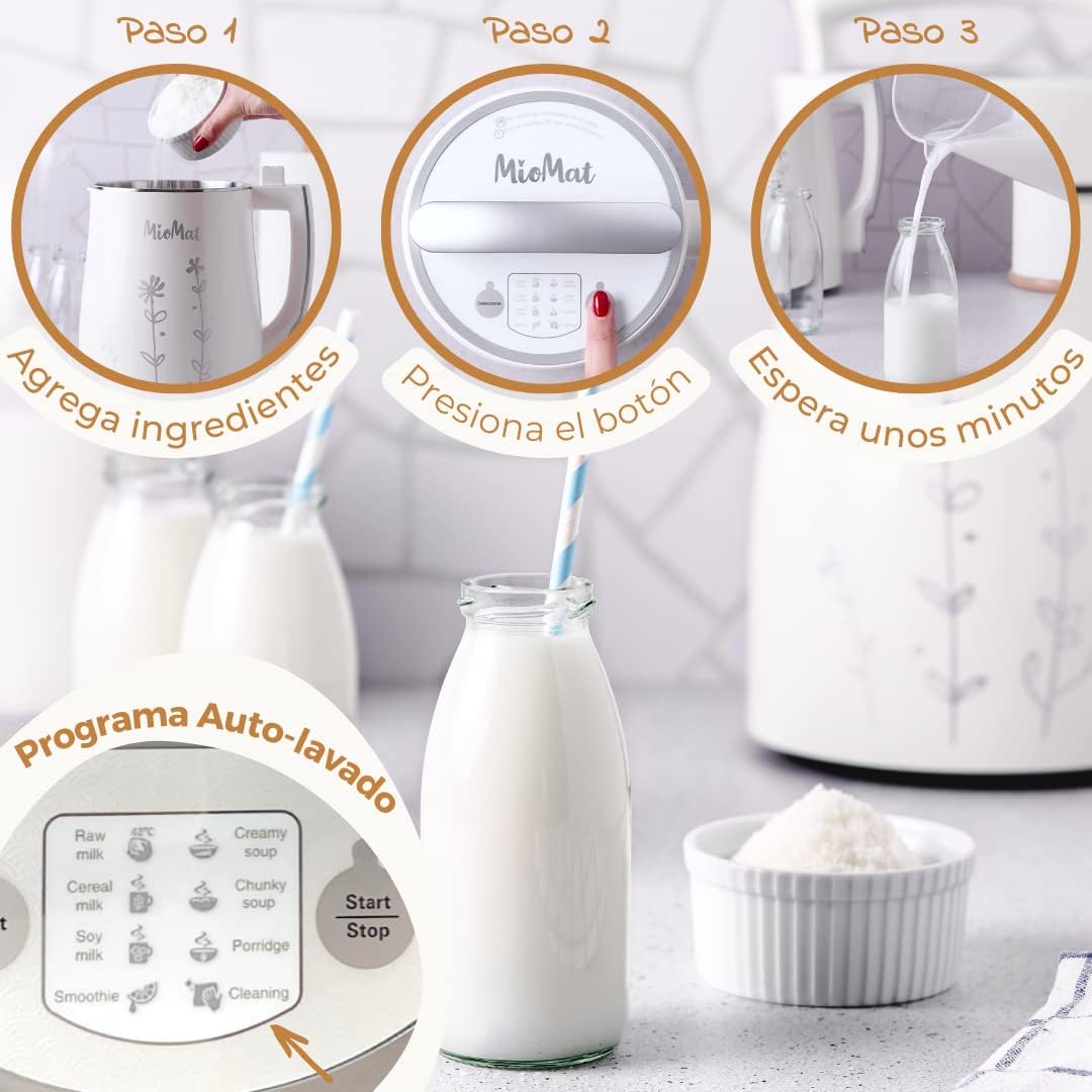 MioMat - Pflanzenmilchmaschine | Rohmilch | Getreidemilch | Sojamilch | Smoothies | Brei | Cremige S