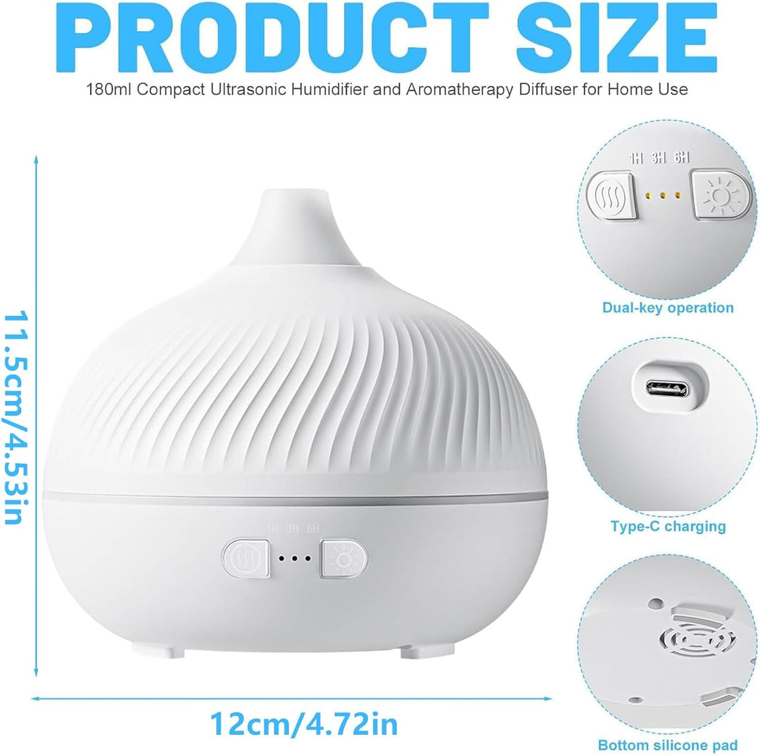 Duftöl Diffuser,USB Steckdosenbetrieb Leise mit Timer | Elektrischer Aroma Diffusor mit Nebel und Lu