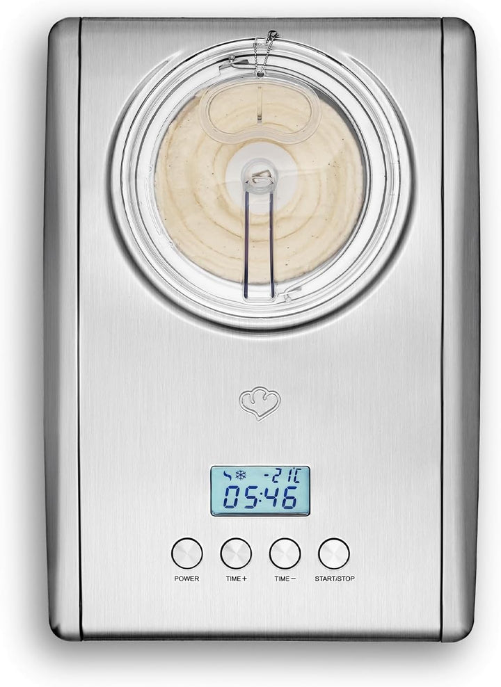 SPRINGLANE Eismaschine Emma 1,5 L mit selbstkühlendem Kompressor 150 W, aus Edelstahl mit entnehmbar