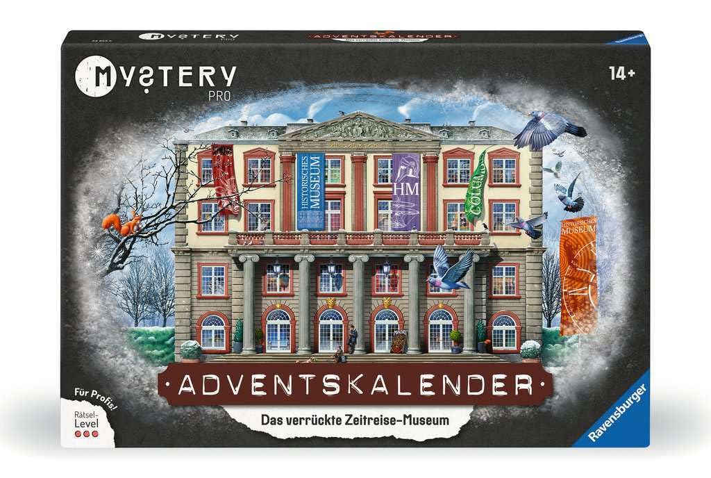 Ravensburger 23853 - Mystery PRO Adventskalender - Das verrückte Zeitreisemuseum - 24 Rätsel für EXI