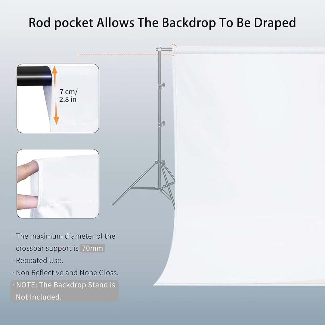 Vevelux Fotografie-Hintergrund 3 * 3 M, Foto Hintergrund aus 100% Polyester mit 4 grosse Studio Klem
