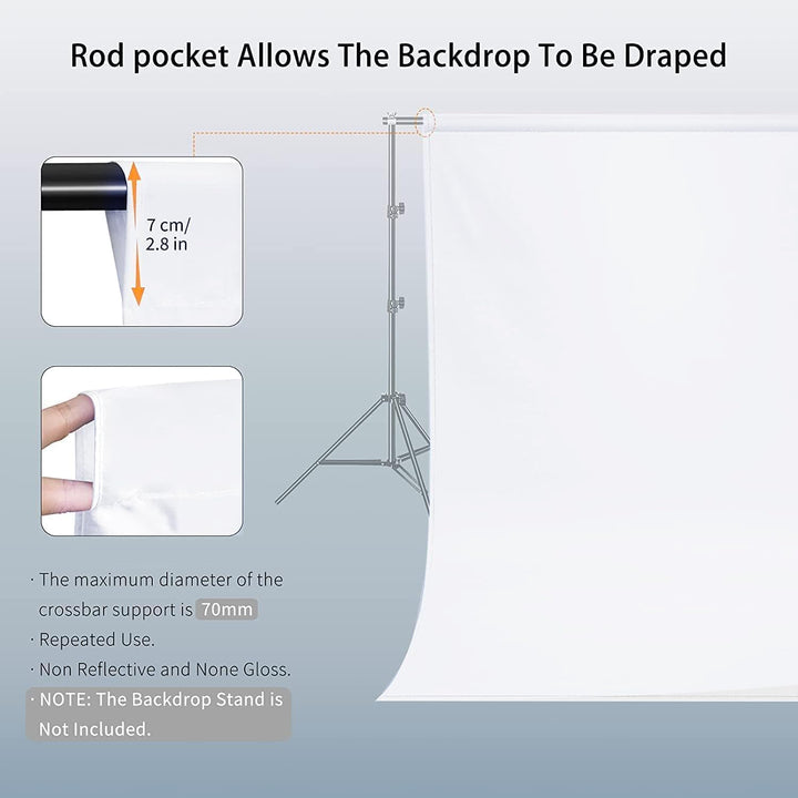 Vevelux Fotografie-Hintergrund 3 * 3 M, Foto Hintergrund aus 100% Polyester mit 4 grosse Studio Klem
