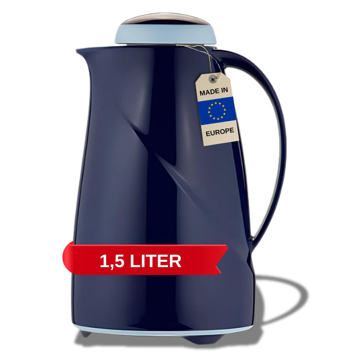 Helios Wave Isolierkanne, Kunststoff, dunkelblau, 1,5 Liter Dunkelblau 1,5 Liter, Dunkelblau 1,5 Lit