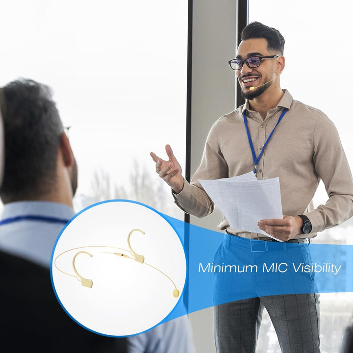 KIMAFUN Headset Mikrofon Professionelles Ohrhörer-Kondensatormikrofon zum Über-Ohr-Hängen, Kompatibe