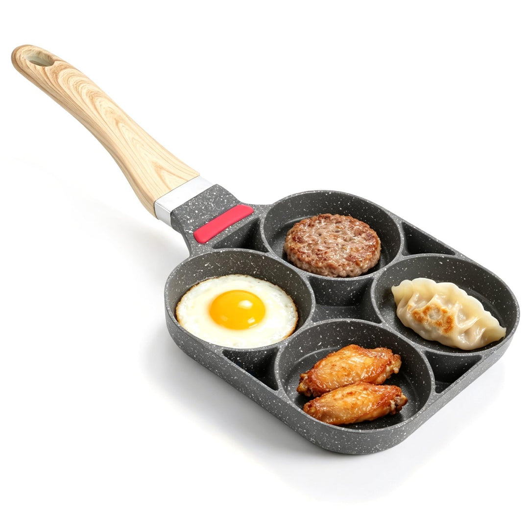 HERCHR 4 Eier Pancake Bratpfanne, Pfannkuchenpfanne Für Gasherd Und Induktionsherd, Spiegelei Burger