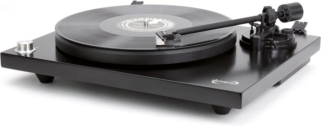 DynaVox HiFi-Plattenspieler PS-320 BT, manueller Schallplattenspieler mit Riemenantrieb, Bluetooth-S
