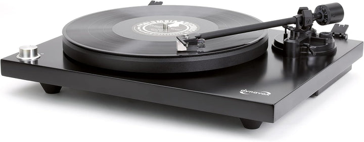 DynaVox HiFi-Plattenspieler PS-320 BT, manueller Schallplattenspieler mit Riemenantrieb, Bluetooth-S