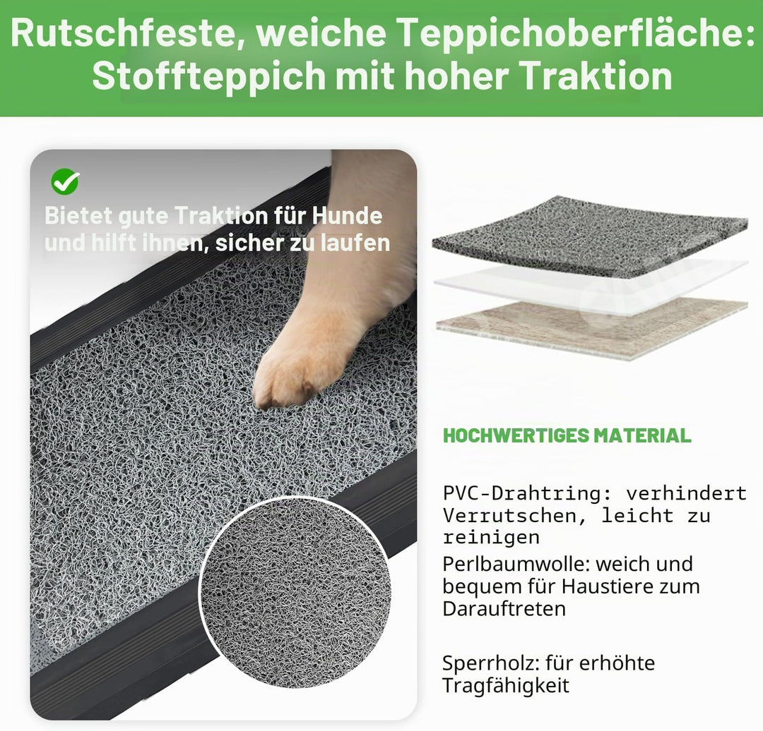 Hunderampe Auto Klappbar Extra Lang 180 cm Hundetreppe Auto mit Rutschfester Teppichoberfläche für K