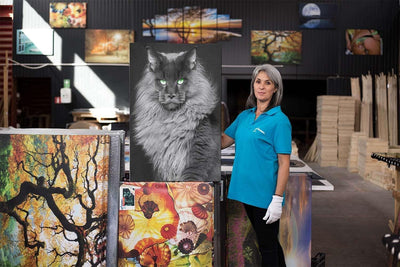 Startonight Leinwandbilder Schwarz und Weiss Katze, Doppelansicht Überraschung Modernes Dekor Kunstw