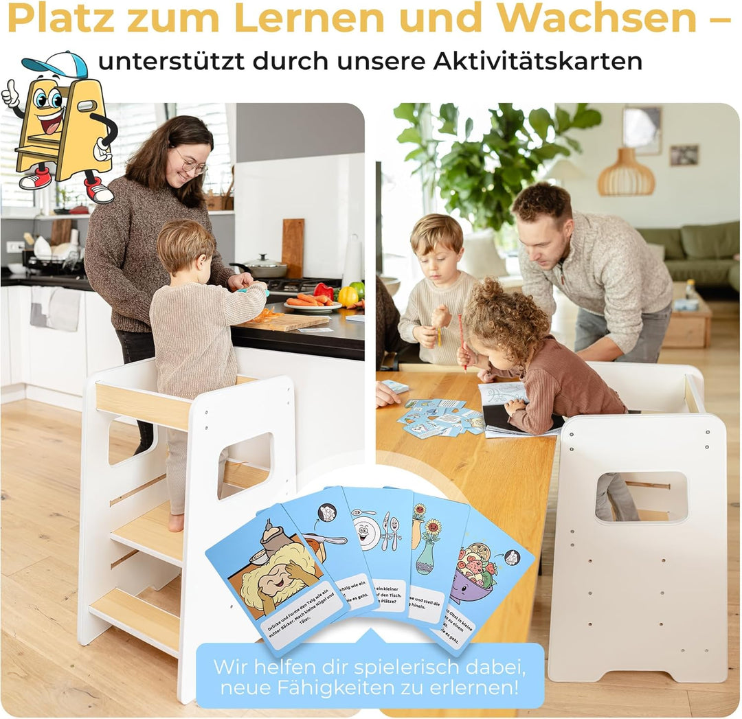 Lernturm für Kinder ab 1 Jahr – Mit Aktivitätskarten für echte Nutzung im Alltag, sicherer Learning