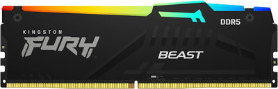 Kingston Fury Beast Schwarz RGB XMP DDR5 64GB 5200MT/s CL40 DIMM Desktop Speicher (Kit mit 4) - KF55