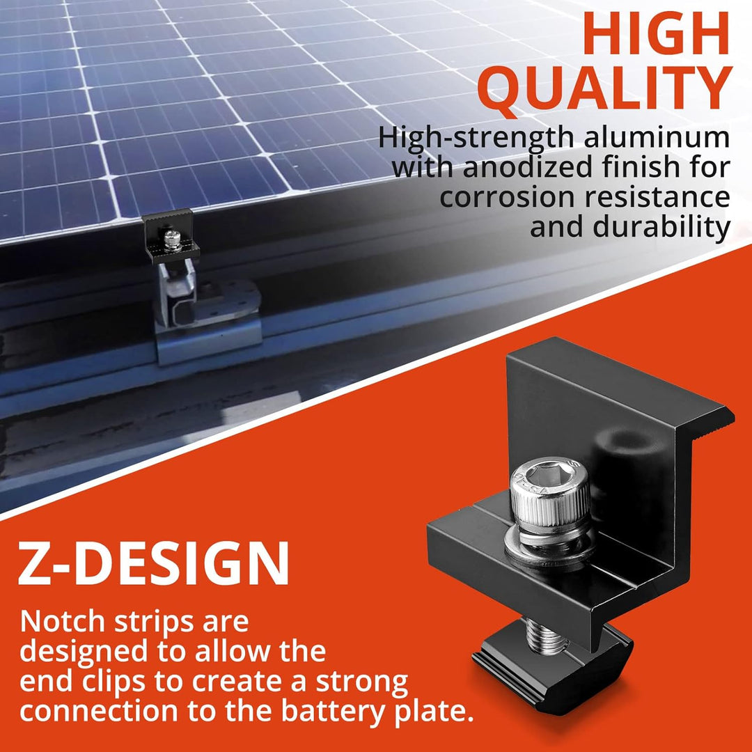 GETLITOOL Solarmodul Halterung 35mm Endklemme Kit, 10x Solarpanel Z Halterung Randklemme für Photovo