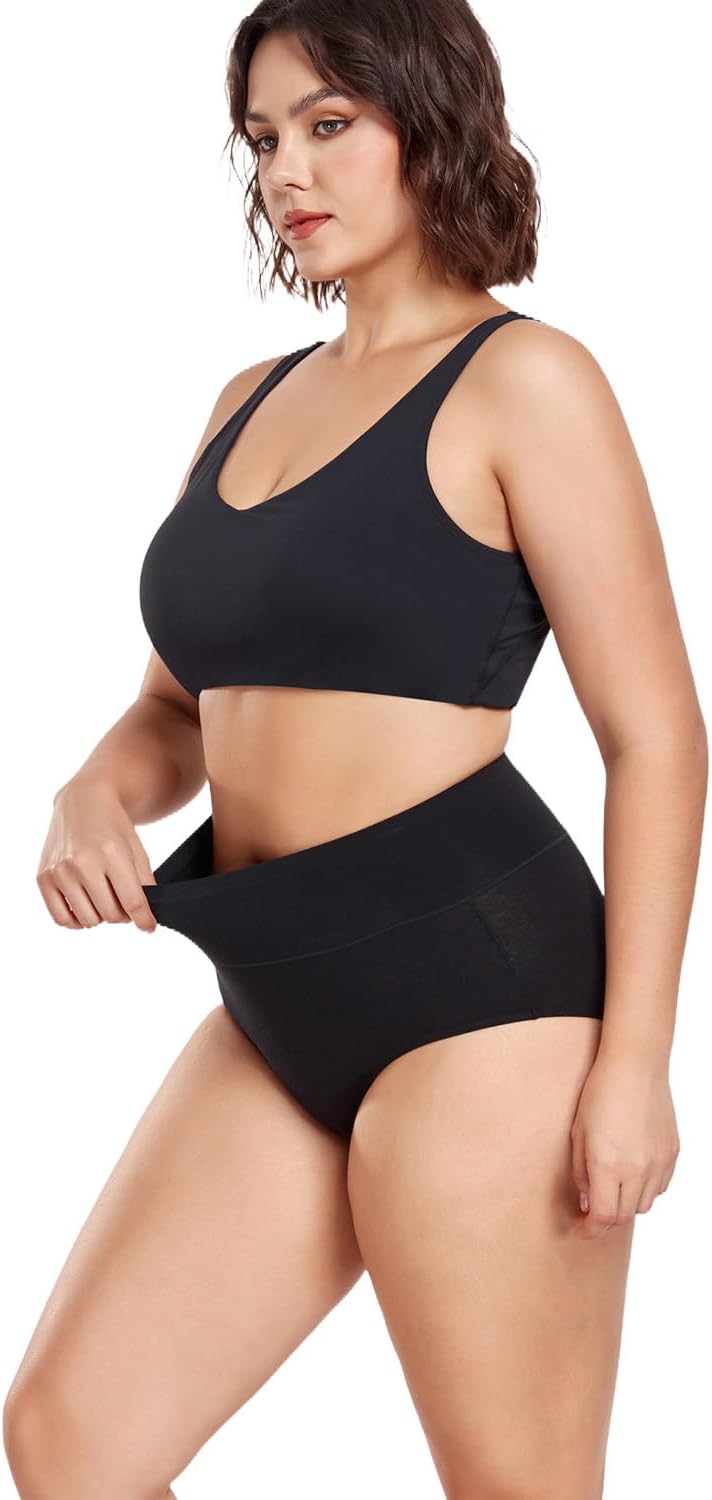 wirarpa Damen Unterhosen Baumwolle Unterwäsche Hohe Taille Slips Hoher Taillenslip für Frauen 5er Pa