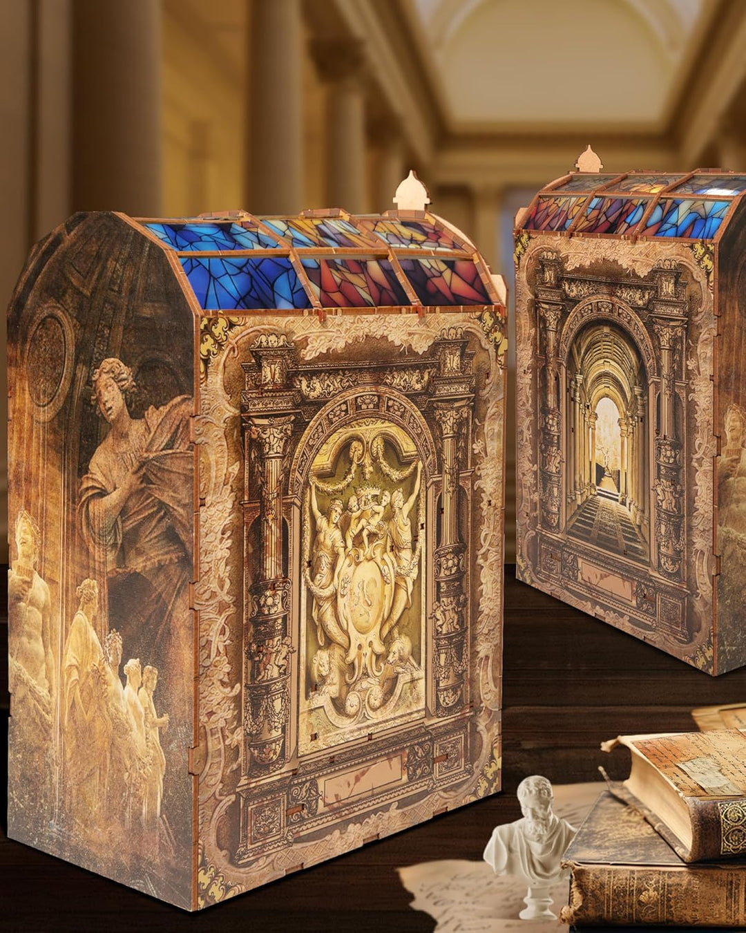 Quanquer DIY Book Nook Kit_ mit Staubschutz und LED-Licht 3D hölzerne Nook Book, 3D Holz Puzzle Book