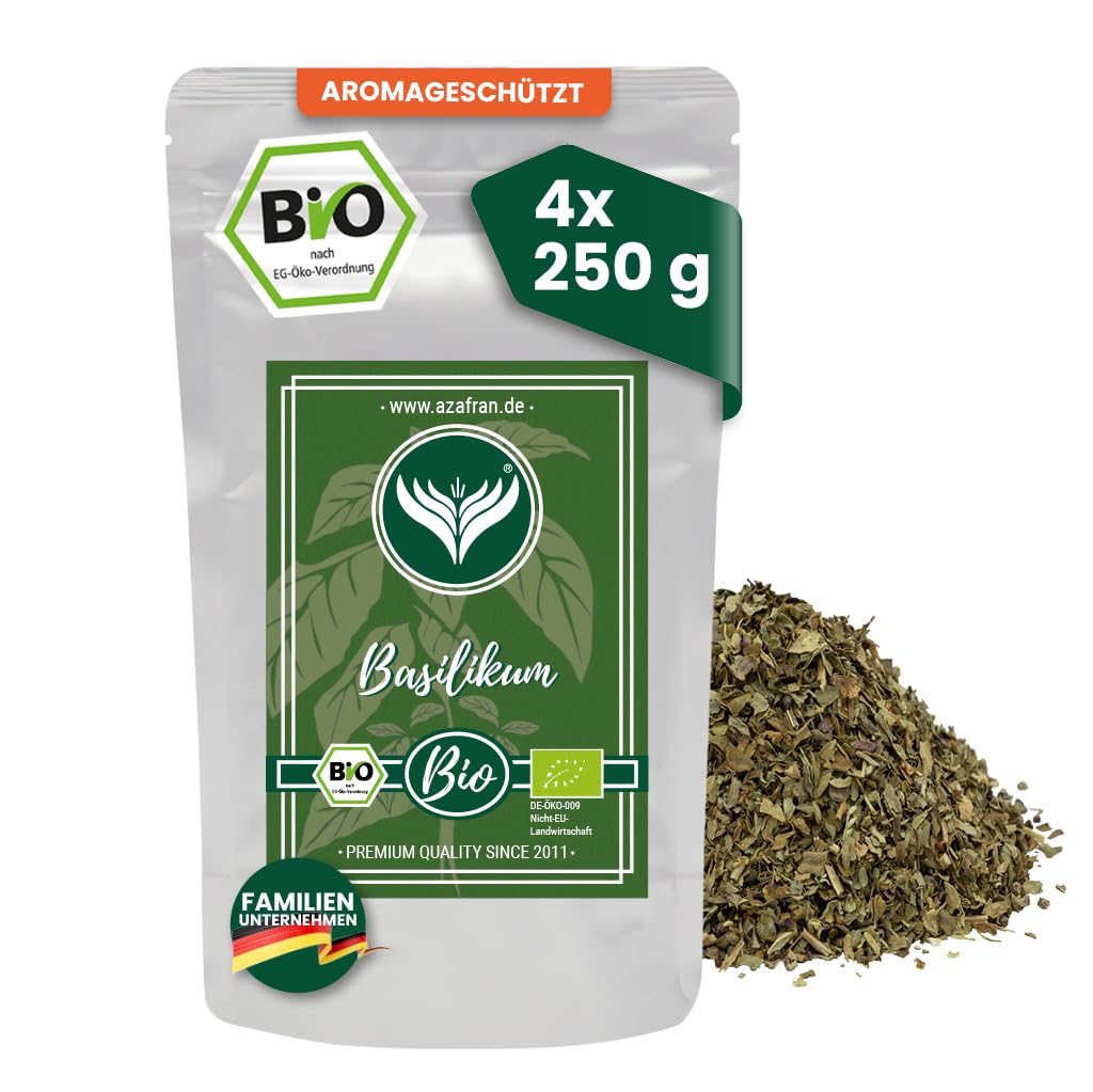 Azafran BIO Basilikum getrocknet und gerebelt auch als Tee 1kg 1 kg (1er Pack), 1 kg (1er Pack)