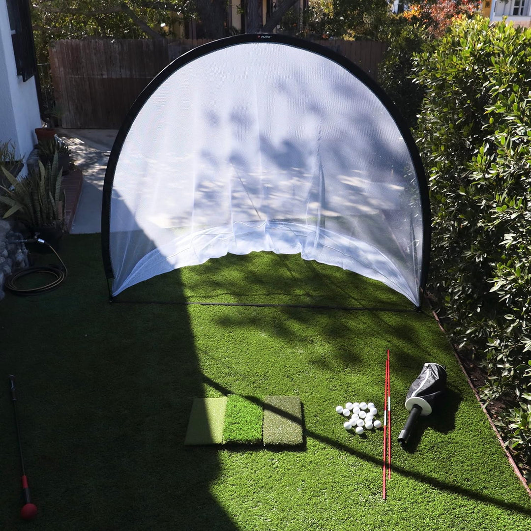Pure2Improve Unisex-Adult Trainingsnetz Golf 2.40x2.10m Schwarz/Weiss, 2.40x2.10m Schwarz/Weiss