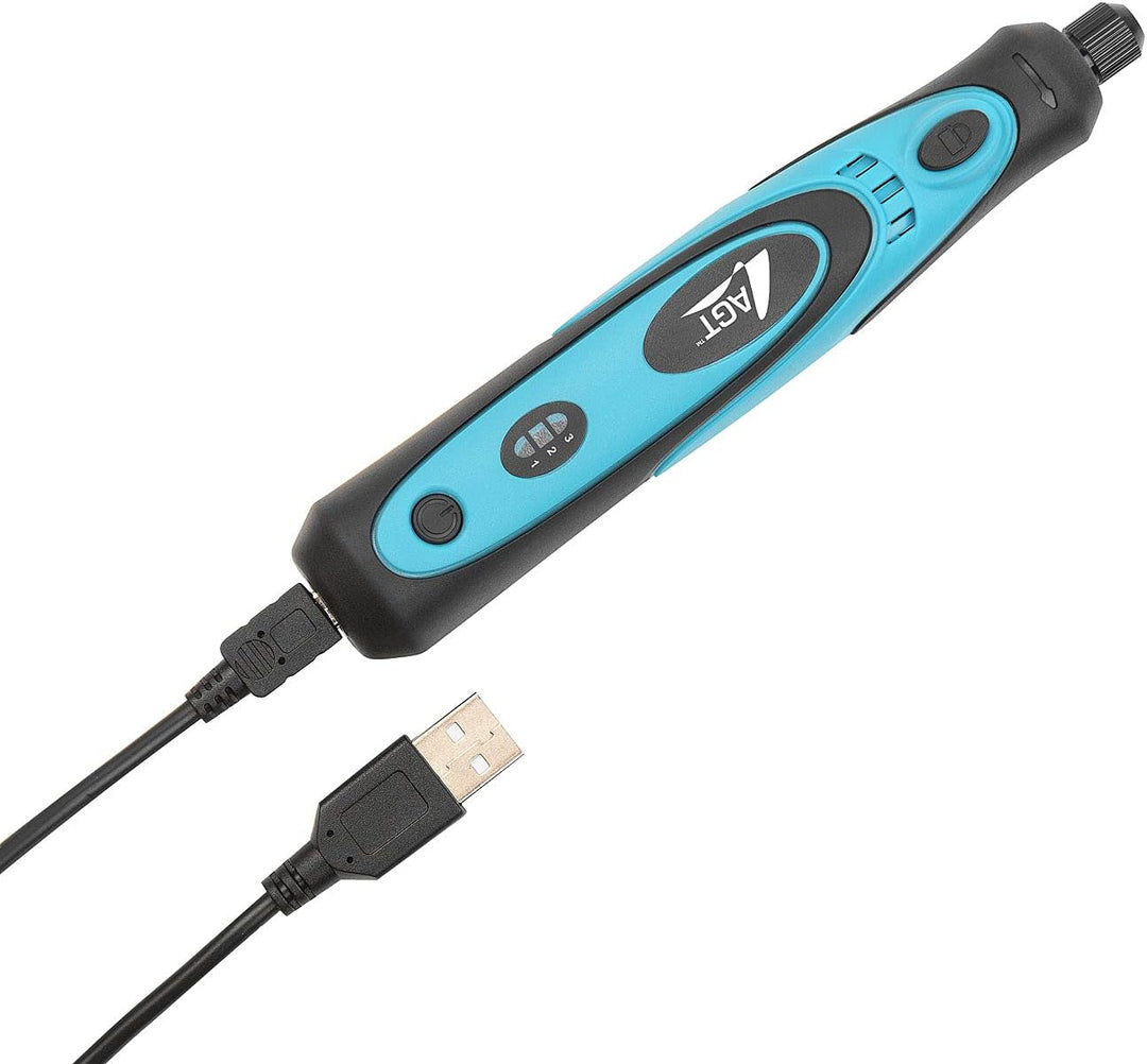 AGT Mini Schleifer Akku: Akku-Multifunktionswerkzeug, Li-Ion, USB, variable Drehzahl, 40 Teile (Mini