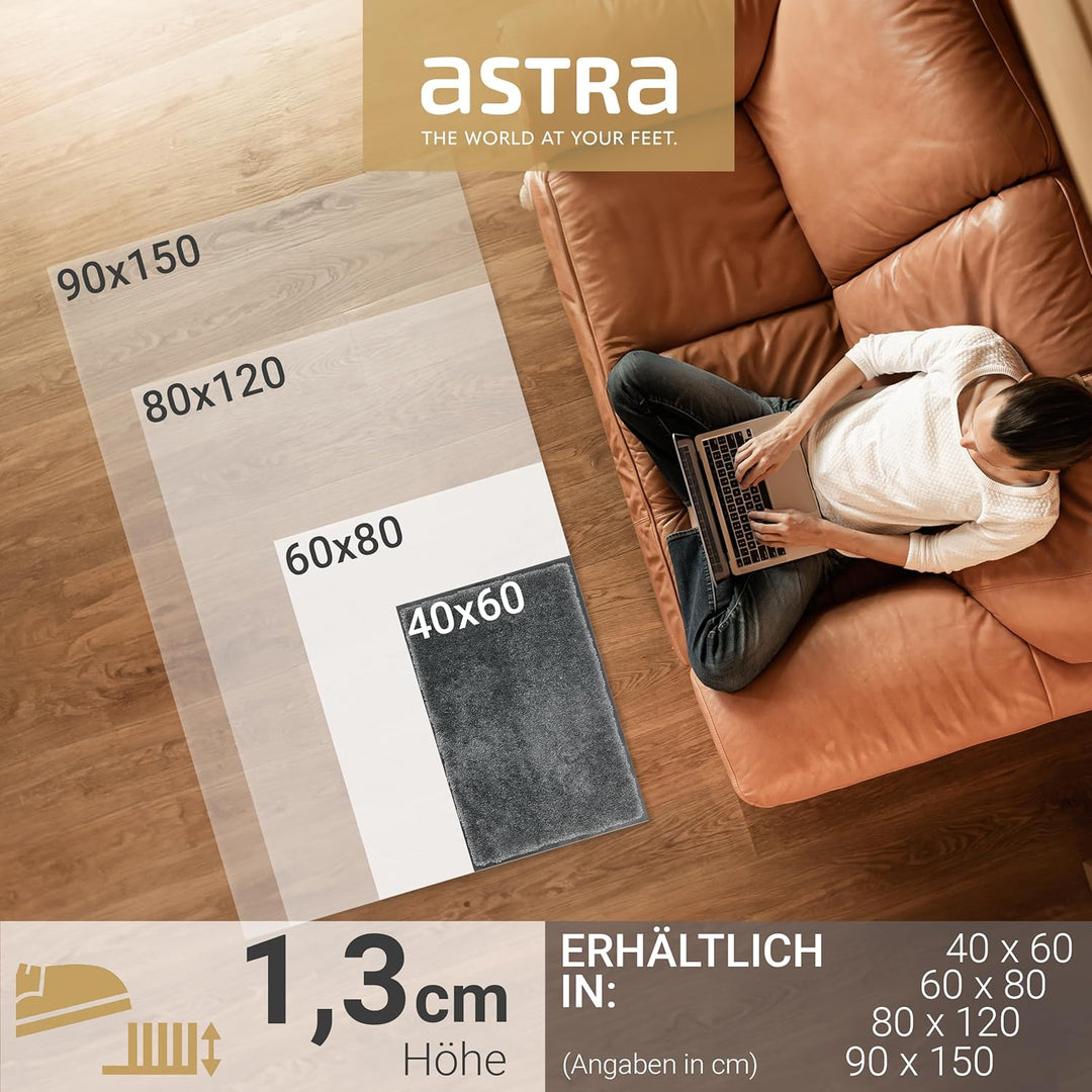 Astra Fussmatte innen rutschfest - Schmutzfangmatte super weich - Läufer Flur waschbar per Hand - Tü