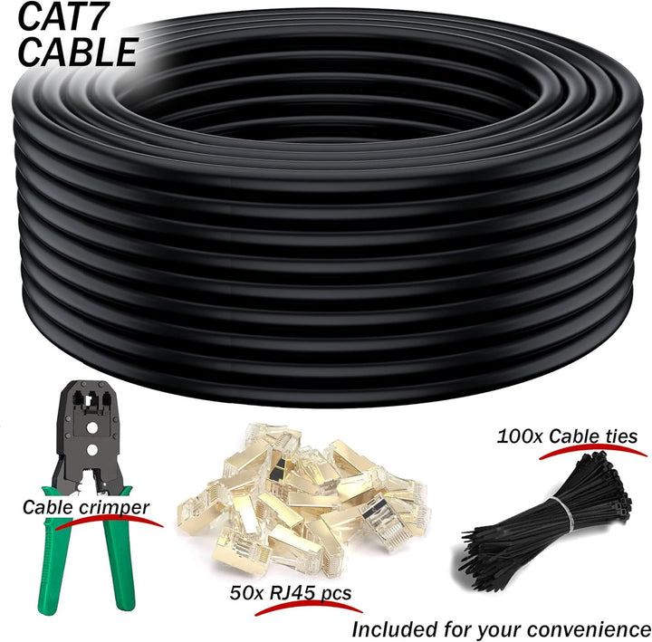 MutecPower 100m CAT 7 Aussen Verwendung wasserdicht Direct Burial Ethernet Netzwerkkabel - SSTP - 60