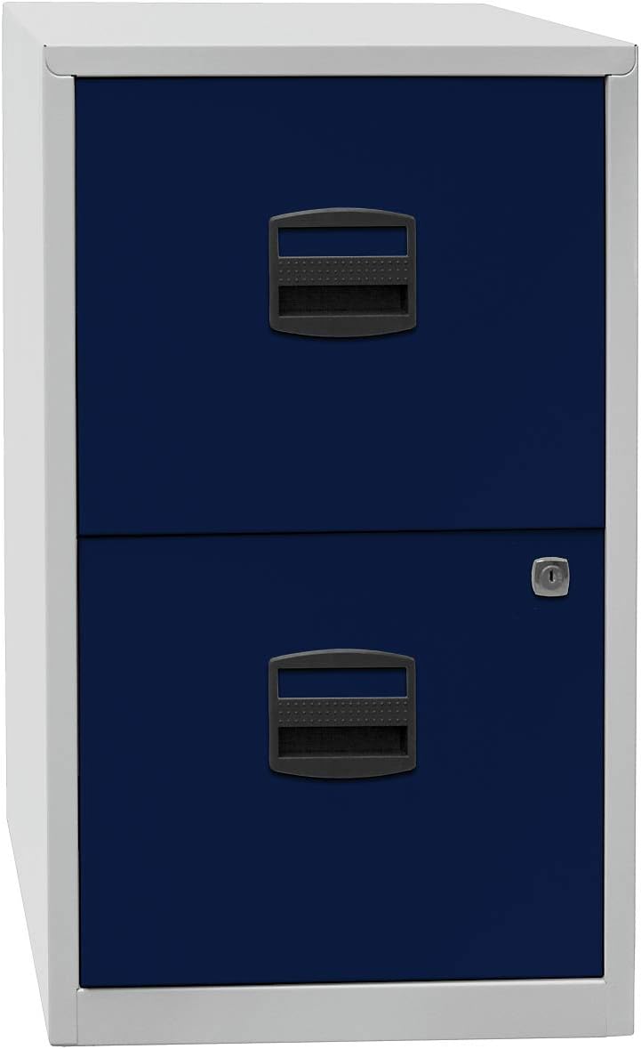 Bisley Home Hängeregistraturschrank PFA, 2 HR-Schubladen, Metall, 645 Lichtgrau, 40 x 41.3 x 67.2 cm