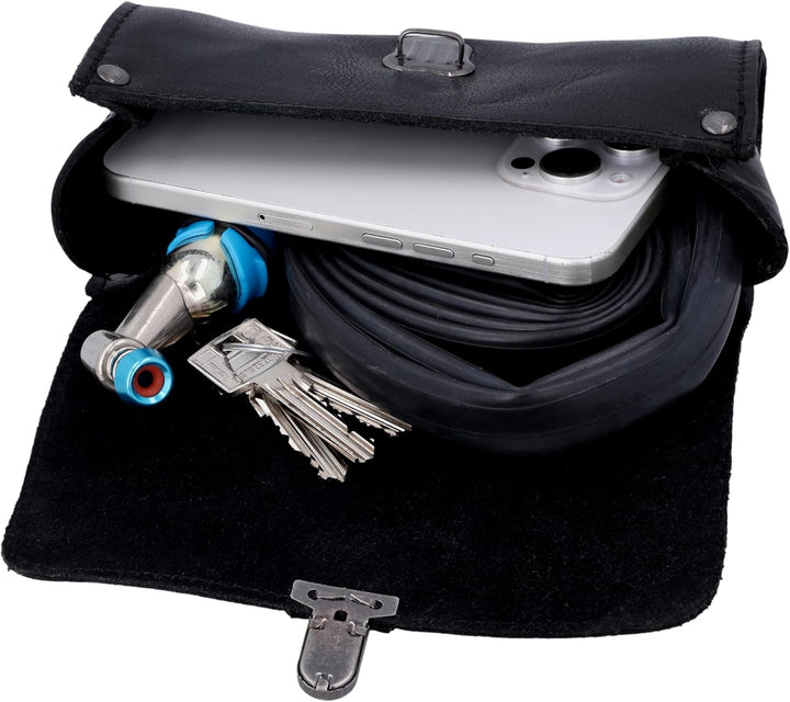 Gusti Satteltasche Leder – Wolfgang L. – Kleine Fahrradtasche Leder für Sattel, Lenker oder Gepäcktr