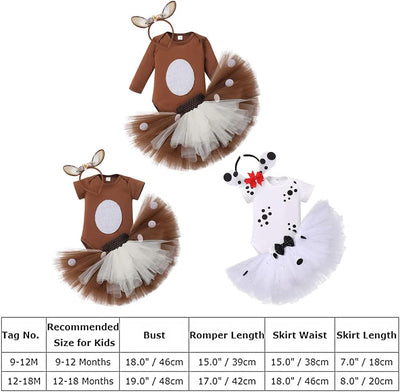 FYMNSI Baby Mädchen Weihnachtsoutfit Rentier Kostüm Baumwolle Body + Tütü Rock + Stirnband 3tlg Set