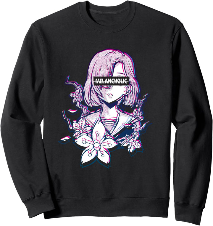 Vaporwave mit anime und Glitch Effekt und Japan Vaporwave Sweatshirt