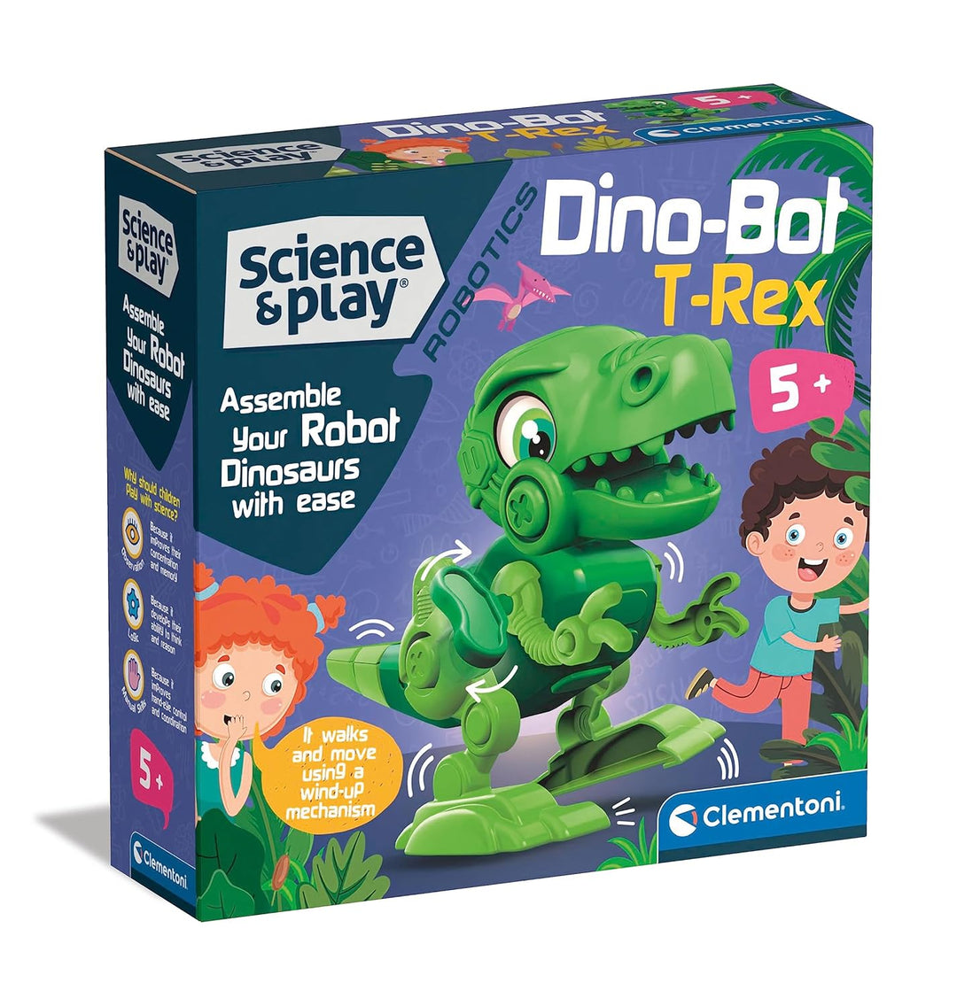 Clementoni 75073 Science & Play Dino Bot T-Rex, pädagogisches und wissenschaftliches Bauset, Geschen