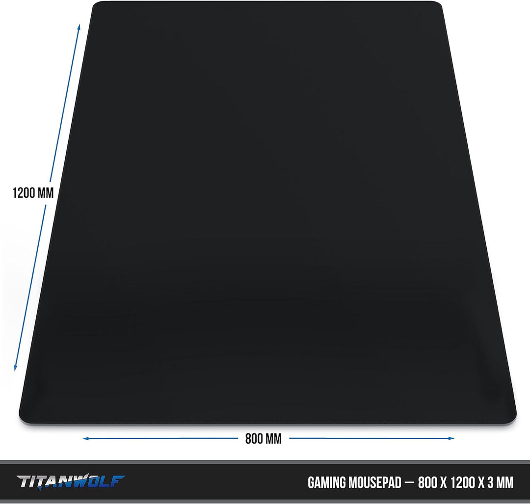 Titanwolf - XXXL Übergrösse Mauspad 1200 x 800 mm - XXXL Grossformat - Schreibtischunterlage - gummi