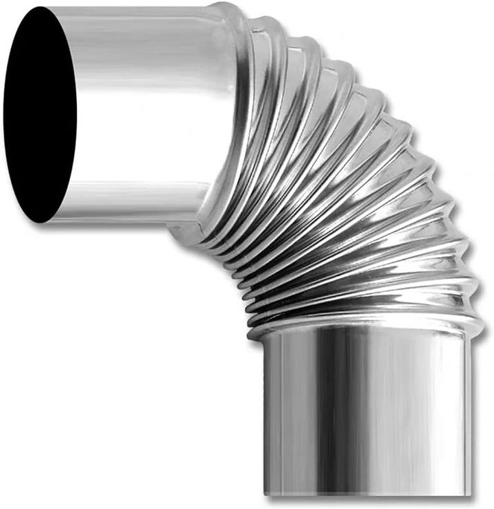 BLUVLY 90° Winkelrohr Abgasrohr, 2 Stück Edelstahl Schornsteingewinde Winkel Ø 50mm Ø 60mm Ø 110mm Ø