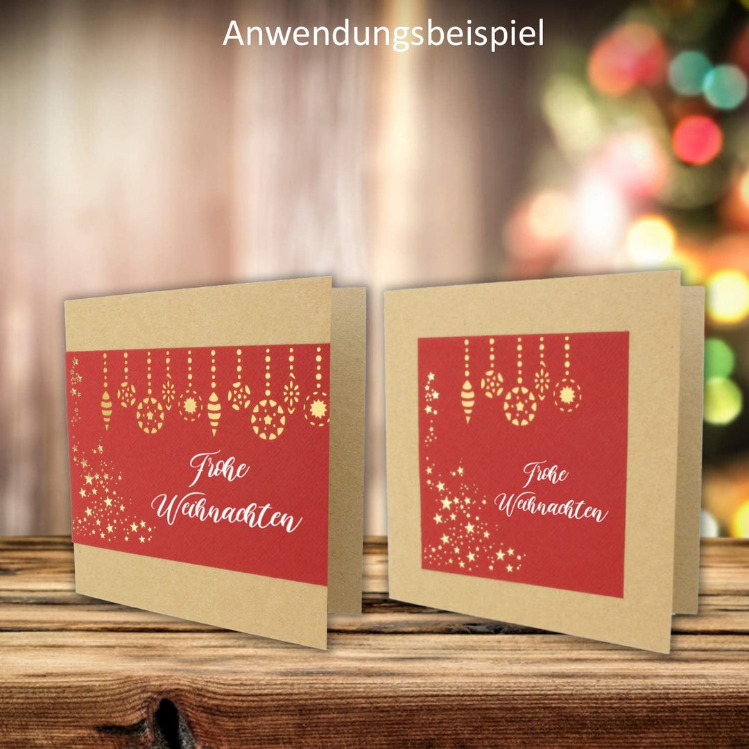 100x Kraftpapier Karten-Set inklusive Briefumschläge quadratisch - Braun - Grösse Faltkarten (gefalt