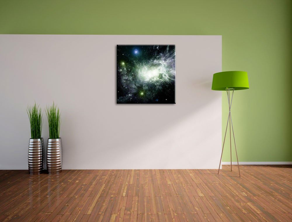 Pixxprint Ferne Galaxie im Sternenstaub als Leinwandbild/Grösse: 70x70 cm/Wandbild/Kunstdruck/fertig