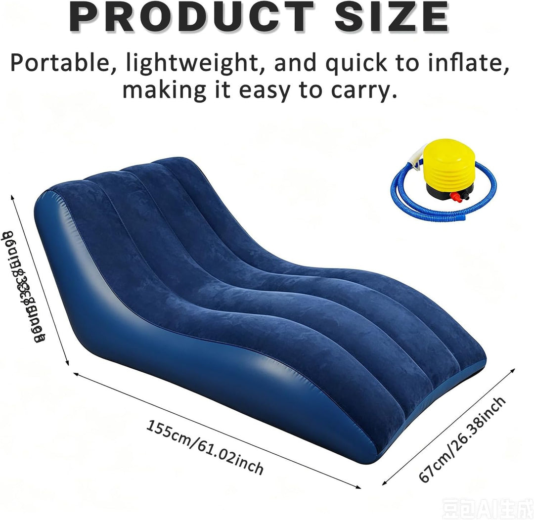 Aufblasbares Sofa, Aufblasbare Couch mit beflockter Oberfläche, Wasserdichtes Luftsofa, Sessel aufbl