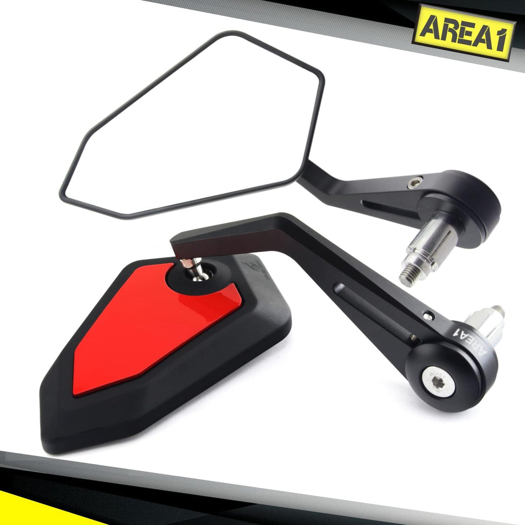 Area1 universal Motorrad Lenkerendenspiegel Rückspiegel Paar e-geprüft kompatibel mit Duke SMC/R MT0