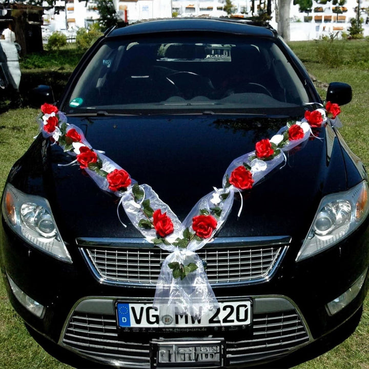 Rosen Girlande Braut Paar Rose Deko Dekoration Autoschmuck Hochzeit Car Auto Wedding ®Auto-schmuck D
