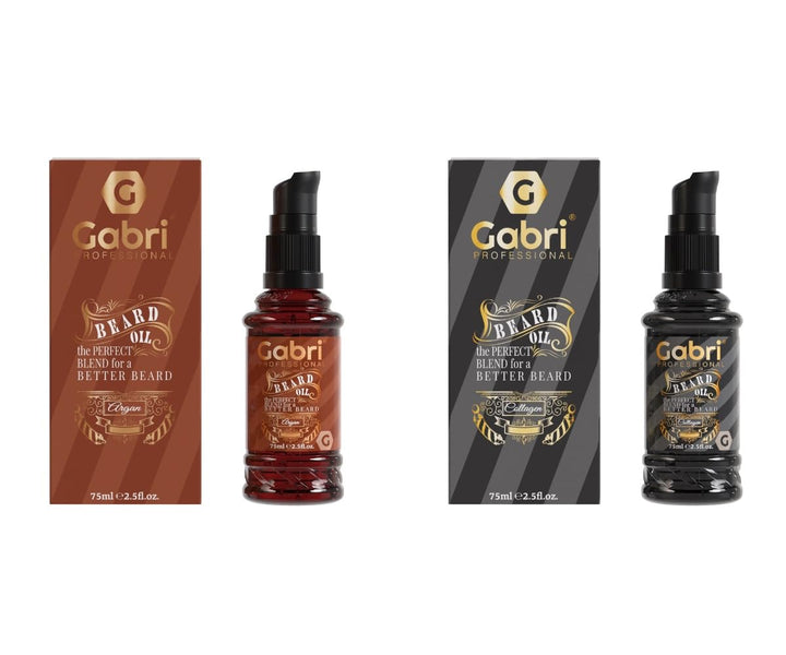 2 x Beard Oil |Bartöl Collection-Set je 75 ml | ARGAN OIL & COLLAGEN | Pflegeöl für Männerbart