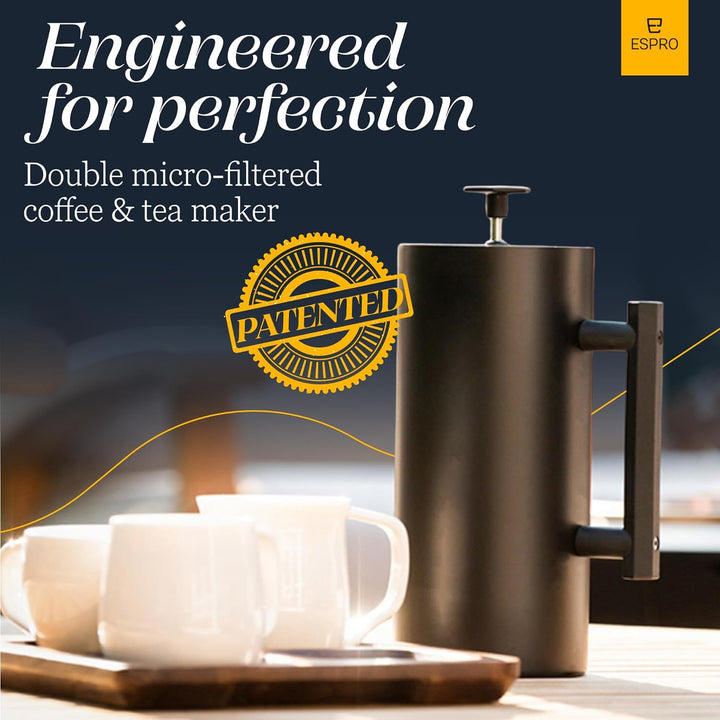 ESPRO – P6 French Press – doppelwandiger, isolierter Kaffee- und Teebereiter aus Edelstahl, 32 Unzen