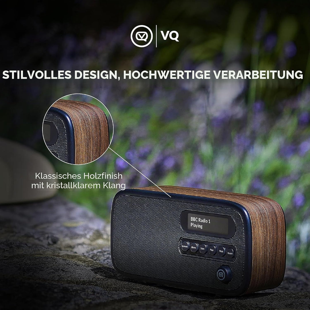 VQ Dexter Radio DAB Plus/DAB mit FM, 3 Watts Stereo Lautsprecher und LCD Bildschirm - Batteriebetrie