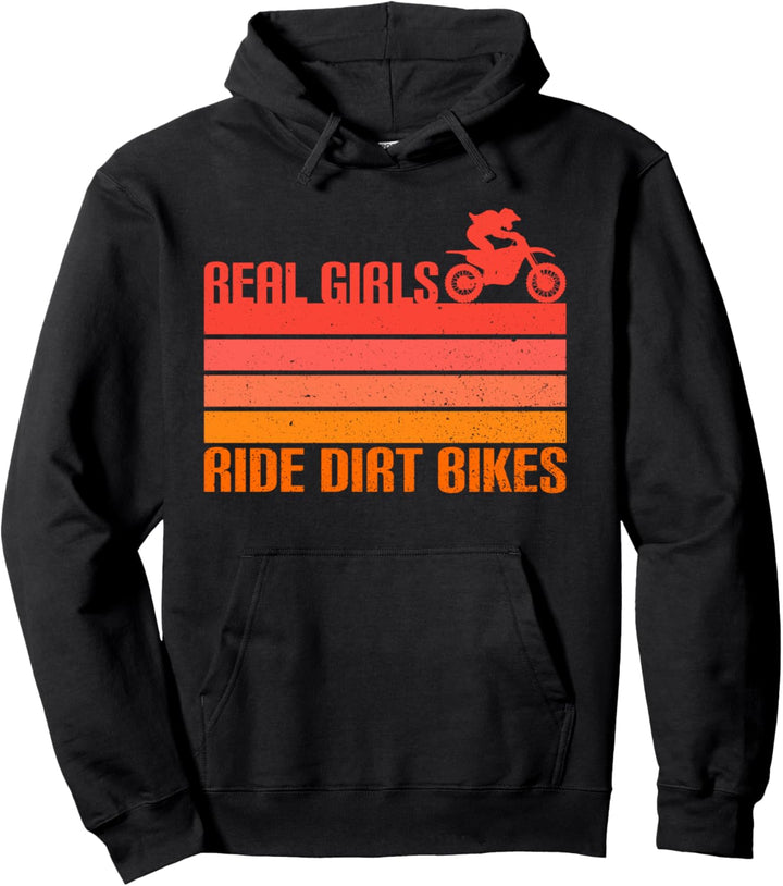 Echte Mädchen fahren Dirtbike Rider MX Motocross Stolzes Biker-Mädchen Pullover Hoodie