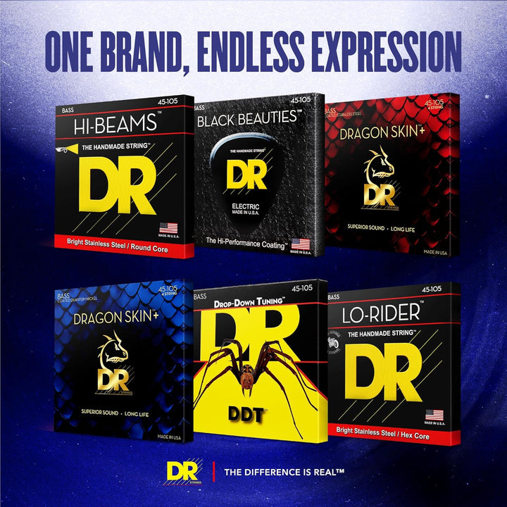 DR Strings PB545 45-125 Medium Set Handmade Pure Blues Coated 5-Saiten Bass Saiten PB5-45 Diapason l