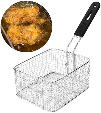 Frittierkorb mit Langem Griff, Elektrischer Frittierkorb aus Metallgeflecht für den Gewerblichen Geb
