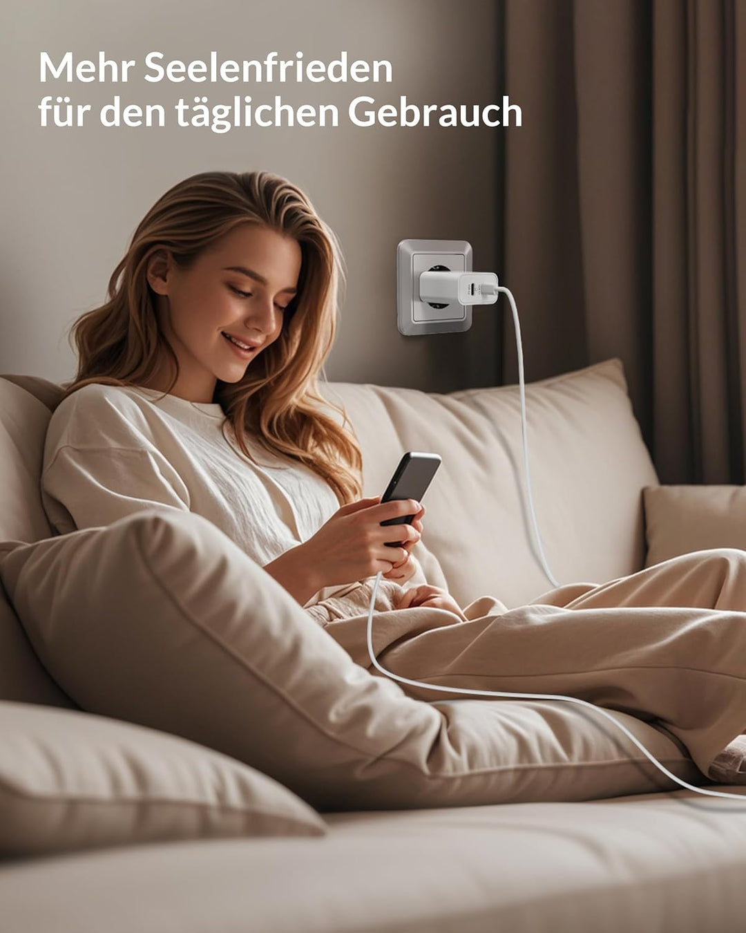 60W 2-Port USB C Ladegerät mit Ladekabel für iPhone 17 Pro Max 17 Air, iPhone 16 15 Pro Max Plus 16e
