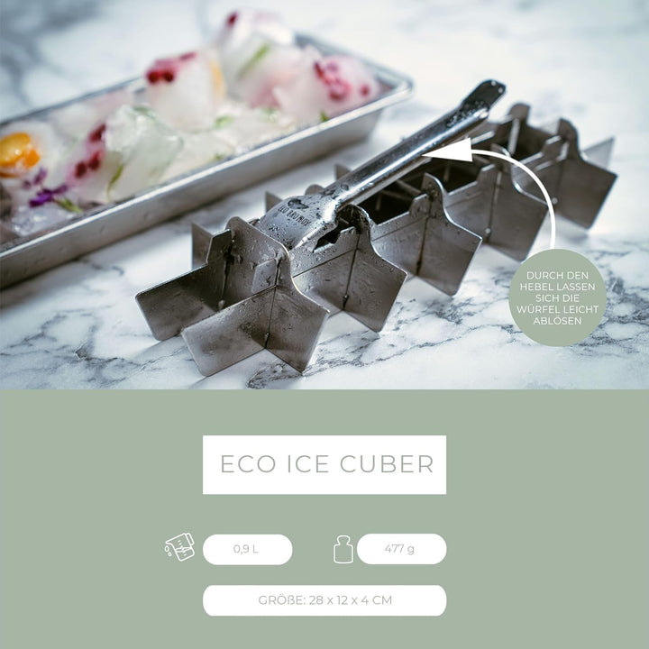 ECO Ice Cuber von ECO Brotbox | plastikfreie Eiswürfelform aus Edelstahl | Behälter lebensmittelecht