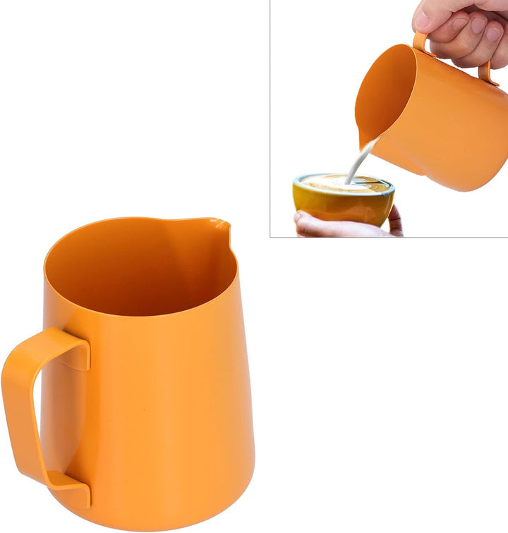 Milchaufschäumkännchen, 400 ml, PTFE, spitzer Mund, Edelstahl-Kaffeekanne für Zuhause, Küche, Aufsch
